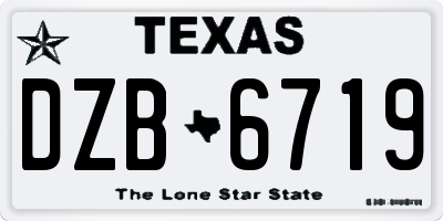 TX license plate DZB6719