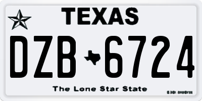 TX license plate DZB6724