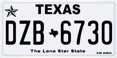 TX license plate DZB6730