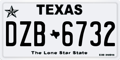 TX license plate DZB6732