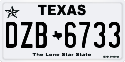 TX license plate DZB6733