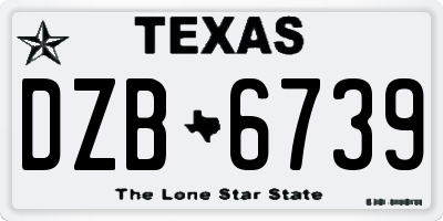 TX license plate DZB6739