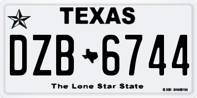 TX license plate DZB6744