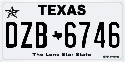 TX license plate DZB6746