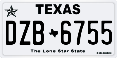 TX license plate DZB6755