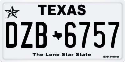 TX license plate DZB6757