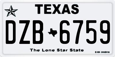 TX license plate DZB6759