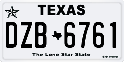 TX license plate DZB6761