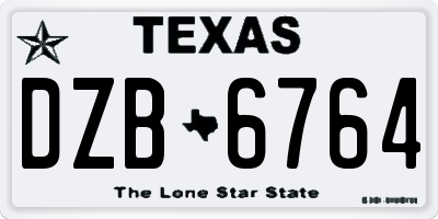 TX license plate DZB6764