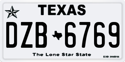 TX license plate DZB6769