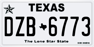 TX license plate DZB6773