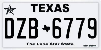 TX license plate DZB6779
