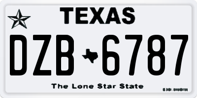 TX license plate DZB6787