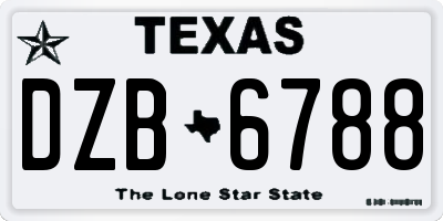 TX license plate DZB6788