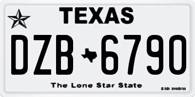 TX license plate DZB6790