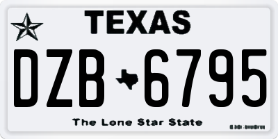 TX license plate DZB6795