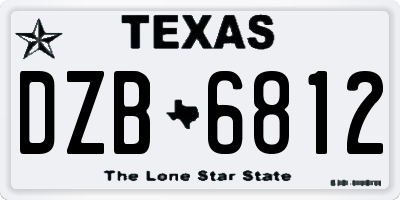 TX license plate DZB6812