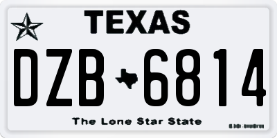 TX license plate DZB6814