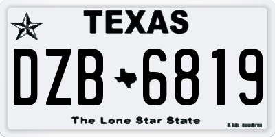 TX license plate DZB6819