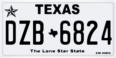 TX license plate DZB6824