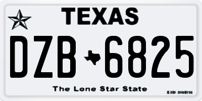 TX license plate DZB6825