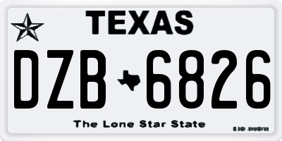 TX license plate DZB6826