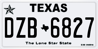 TX license plate DZB6827