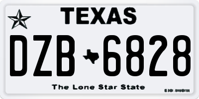 TX license plate DZB6828
