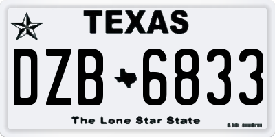 TX license plate DZB6833
