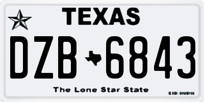 TX license plate DZB6843