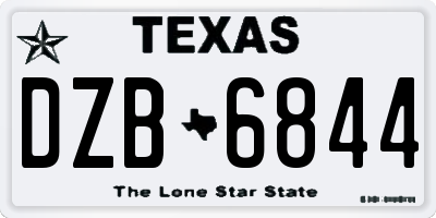 TX license plate DZB6844