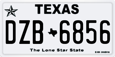TX license plate DZB6856
