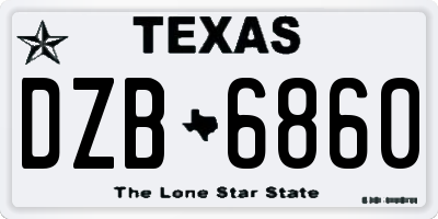 TX license plate DZB6860