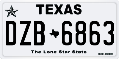 TX license plate DZB6863