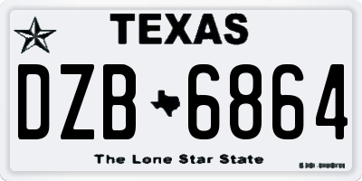 TX license plate DZB6864