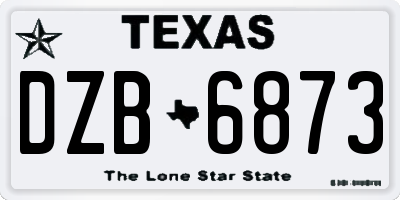 TX license plate DZB6873