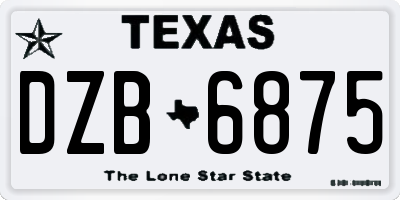TX license plate DZB6875