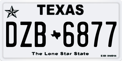 TX license plate DZB6877