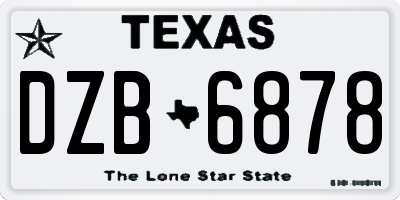 TX license plate DZB6878
