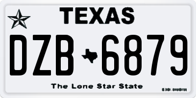 TX license plate DZB6879