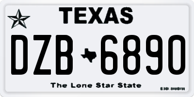 TX license plate DZB6890