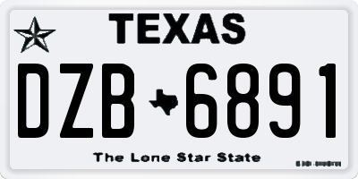 TX license plate DZB6891