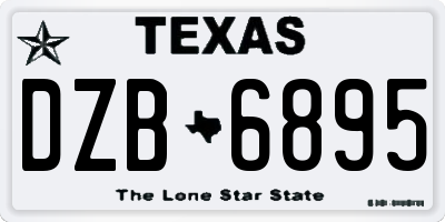 TX license plate DZB6895