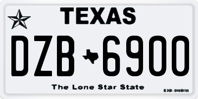 TX license plate DZB6900