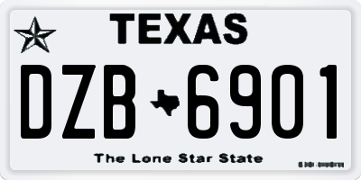 TX license plate DZB6901