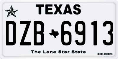 TX license plate DZB6913