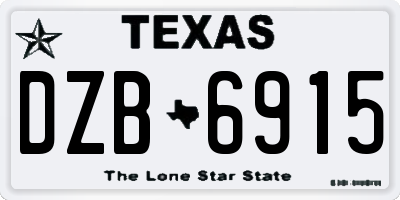 TX license plate DZB6915