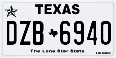 TX license plate DZB6940