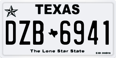 TX license plate DZB6941