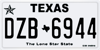 TX license plate DZB6944